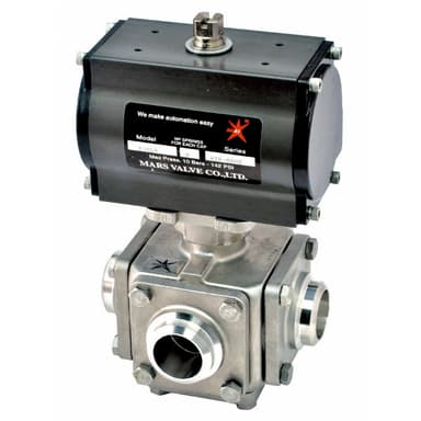 MARS 3/4/5-Way Ball Valve, 1/4"~1/2", V33-123-1-4INto1-2IN-T-PORT-BARE-SHAFT
